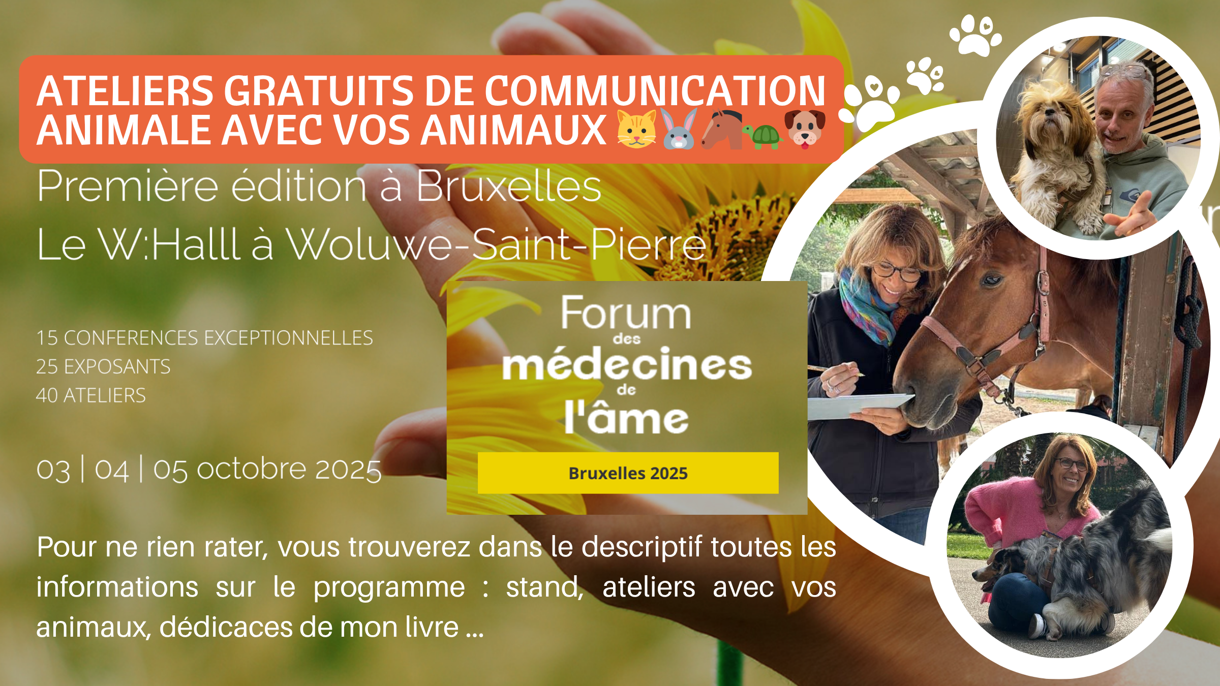 Septembre25 salon TOULOUSE Communication Animale, Apprendre a Communiquer avec les Animaux, Formation Communication Animale, Retrouver un Animal, Comprendre son Animal, Dialoguer avec les Animaux, Formation Communication Animale